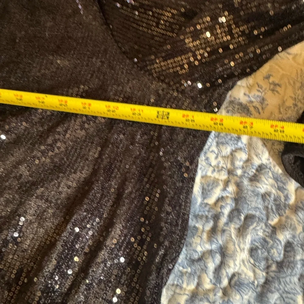Plus Black Sequin Open Cardigan